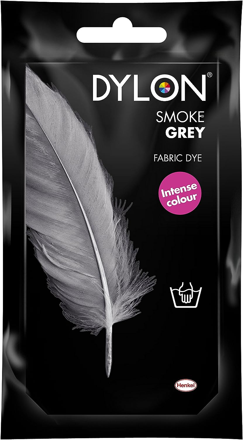 DYLON Hand Dye, Fabric Dye Sachet for Clothes, Soft Furnishings and  Projects, 50 g - Smoke Grey