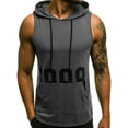 thumbnail image 1 of DYMADE 1998 Pattern Graphic Tops Men's Sleeveless Hoodie T-Shirt, 1 of 4