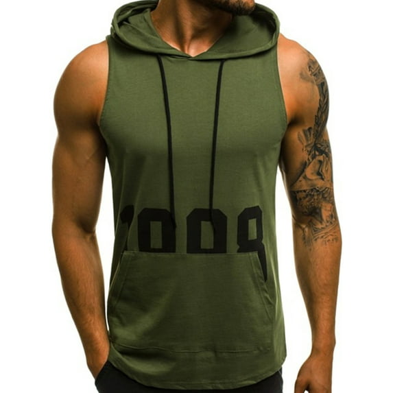 DYMADE 1998 Pattern Graphic Tops Men's Sleeveless Hoodie T-Shirt