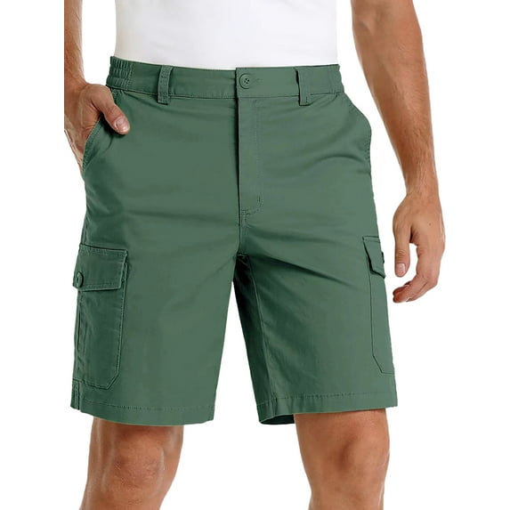 Cilcicy Basic Button Fly Mid Rise Men Cargo Shorts