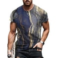 thumbnail image 1 of DYMADE Men Casual Marble Print Short Sleeve Crew Neck T-Shirt, 1 of 4