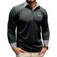 thumbnail image 1 of DYMADE Men Henley Tops Solid Long Sleeve Turn-down Collar Button Classic Fit Pullover T-Shirt, 1 of 2