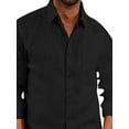 thumbnail image 1 of DYMADE Men Lapel Long Sleeve Solid Button Up Slim Fit Shirt, 1 of 4