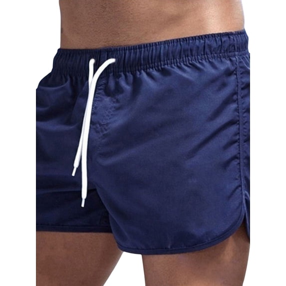 DYMADE Men's Activewear Solid Elastic Waist Draw String Casual Summer Walkshorts Shorts