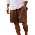thumbnail image 1 of DYMADE Men's Drawstring Elastic Waist Straight Leg Plain Comfortable Breathable Beach Shorts, 1 of 5