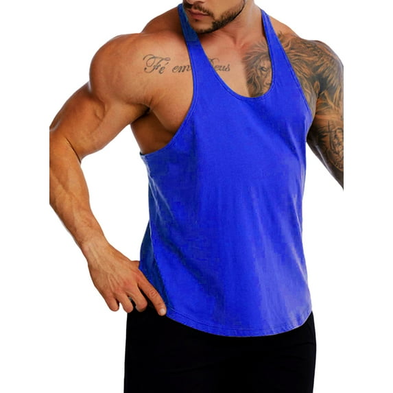 DYMADE Men's Fitness Sports Solid Color Racerback Tank Top