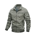 thumbnail image 1 of DYMADE Men's Pure Color Cotton Jacket Casual Coat, 1 of 6