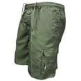 thumbnail image 1 of DYMADE Men's Solid Drawstring Elastic Waist Multi Pockets Casual Cargo Shorts, 1 of 3