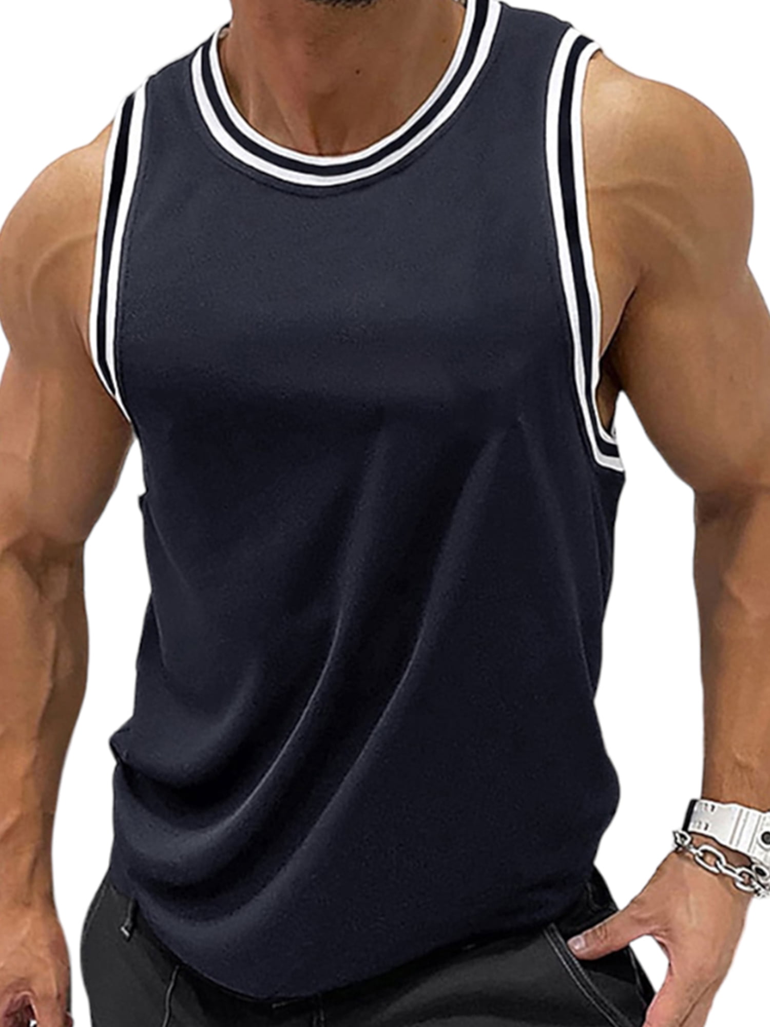 DYMADE Men's Tops Sleeveless Crew Neck Sports and Outdoor Sleeveless ...