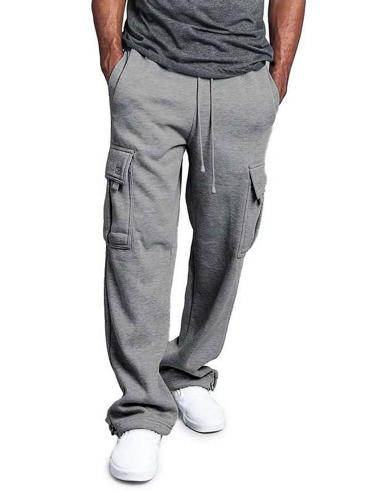 Men's Black Straight Fit Trousers with Elasticated Waist and Drawstring