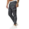 thumbnail image 1 of DYMADE Mens Fitness Casual Trousers Athletic Fit Elastic Waist Multi-pocket Jogger Sports Overalls Cargo Pant, 1 of 4