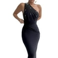 thumbnail image 1 of DYMADE One-Shoulder Banquet Dress Elegant Fashion Slim Fit Frock Women, 1 of 5