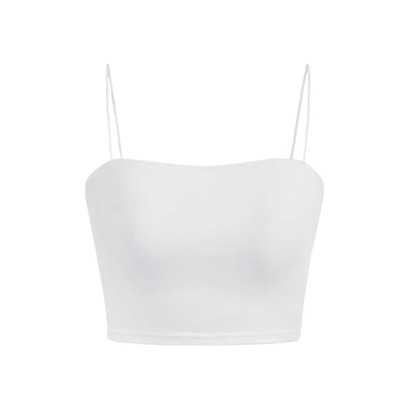 DYMADE Women Bandeau Tops Solid Sleeveless Casual Extra-Slim Rock Theme Camisole Tank Tops