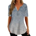 thumbnail image 1 of DYMADE Women Basic Workwear Button Collar Summer Short Sleeve T-Shirts, 1 of 4