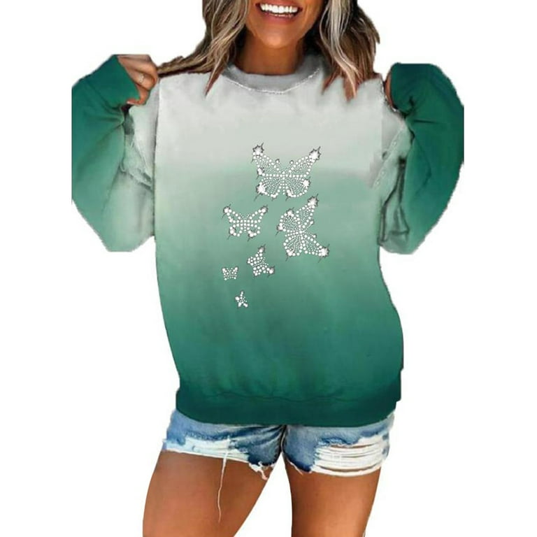 Gradient Long Sleeve Round Neck Sweatshirt Gradient Long Sleeve Round Neck Sweatshirt