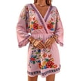 thumbnail image 1 of DYMADE Women Fashion Bohemian Retro Ethnic Style Printed Elastic Waist Vacation Dress, 1 of 4