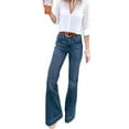 thumbnail image 1 of DYMADE Women Flared Pants Denim High Waist Casual Jeans, 1 of 2