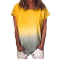 thumbnail image 1 of DYMADE Women Gradient Casual Fashion Solid Color Short Sleeve T-shirt, 1 of 2