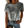 thumbnail image 1 of DYMADE Women Graphic Print Tunic Tees Short Sleeve Crewneck Summer T-Shirts, 1 of 4