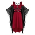 thumbnail image 1 of DYMADE Women Halloween Gothic Punk Style Mesh Splicing Strap Sling Dress, 1 of 6