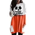 thumbnail image 1 of DYMADE Women Halloween Printed Casual Round Neck Long Sleeve Straight Tube Dress, 1 of 4