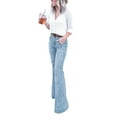 thumbnail image 1 of DYMADE Women Flared Pants Denim High Waist Casual Jeans, 1 of 5