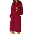 thumbnail image 1 of DYMADE Women Hooded Pockets Knee Length Sweater Casual Dress, 1 of 4