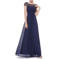 thumbnail image 1 of DYMADE Women Lace Stitching Solid Color Elegant Backless Long Evening Dress, 1 of 4