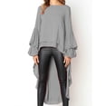 thumbnail image 1 of DYMADE Women Long Sleeve Double-layer Irregular Chiffon Casual Blouse Top, 1 of 5