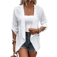 thumbnail image 1 of DYMADE Women Long-Sleeved Shawl With Lace Hollow Crochet Cardigan Jacket With Rollable Sleeves, 1 of 4