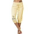 thumbnail image 1 of DYMADE Women Mid Rise Waistband Print Casual Cropped Pants, 1 of 8