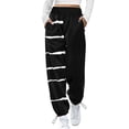 thumbnail image 1 of DYMADE Women Plus Size Casual Printed High Waist Sports Jogging Wide Legs Pants, 1 of 4