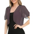 thumbnail image 1 of DYMADE Women Plus Size Chiffon Solid Color Short Sleeve Cardigan Sunscreen Top, 1 of 4