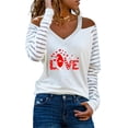 thumbnail image 1 of DYMADE Women Plus Size Christmas Off Shoulder Print Long Sleeve Slim Fit Top, 1 of 4