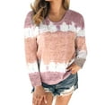 thumbnail image 1 of DYMADE Women Plus Size Digital Printed Long Sleeve Tie Dyed Top, 1 of 4