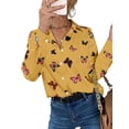 thumbnail image 1 of DYMADE Women Plus Size Fashion Butterfly Printed Long Sleeve Blouse Top, 1 of 4
