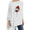 thumbnail image 1 of DYMADE Women Plus Size Glass Printing Pullover T-shirt Casual Loose Long Sleeve Top, 1 of 4