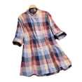 thumbnail image 1 of DYMADE Women Plus Size Plaid Cardigan Long Sleeve Blouse Top, 1 of 3