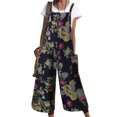 thumbnail image 1 of DYMADE Women Plus Size Printed Shoulder Square Neck One-piece Jumpsuit Loose Calf-Length Pants, 1 of 4