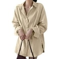 thumbnail image 1 of DYMADE Women Plus Size Simple Plain Blouse Long Sleeve Casual Top, 1 of 4