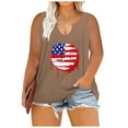 thumbnail image 1 of DYMADE Women Plus Size Sleeveless Patriotic Print Straight Tank Tops, 1 of 4