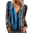thumbnail image 1 of DYMADE Women Plus Size Tie Dyed Stripe Printed Long Sleeve T-shirt, 1 of 4