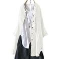 thumbnail image 1 of DYMADE Women Plus Size Vintage Solid Color Cardigan Single Row Buttons Long Sleeve Top, 1 of 2