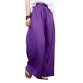 thumbnail image 1 of DYMADE Women Plus Size Wide Leg Palazzo Elastic Waist Loose Pleated Pants S-5XL, 1 of 2