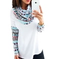 thumbnail image 1 of DYMADE Women Printed Hooded Panel Long Sleeve Casual T-shirt, 1 of 4