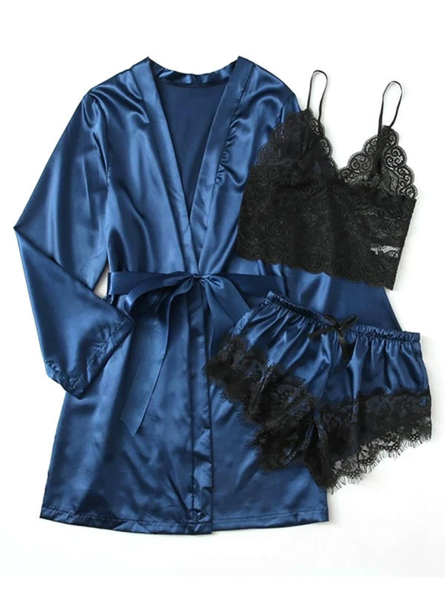 Satin and Lace Bralette and Garter Set