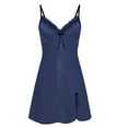 thumbnail image 1 of DYMADE Women Sexy Solid Color Lace Suspender Nightdress, 1 of 2
