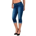 thumbnail image 1 of DYMADE Women Skinny Low Rise Stretch Jeans Denim Capri Pants, 1 of 3