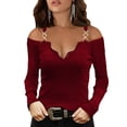 thumbnail image 1 of DYMADE Women Slim Fashion Style Long Sleeve T-Shirt Top, 1 of 3