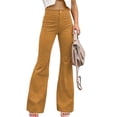 thumbnail image 1 of DYMADE Women Solid Color High Waist Casual Wide Leg Trousers Loose Full Length Pants, 1 of 4